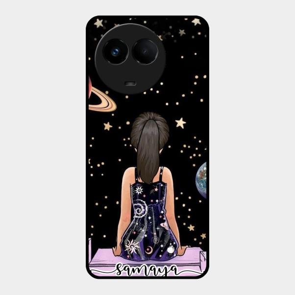 Girl In Universe Customised Glossy Metal Case Cover For Realme 11X 5G