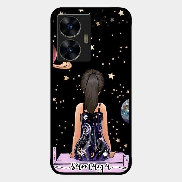 Girl In Universe Customised Glossy Metal Case Cover For Realme C55