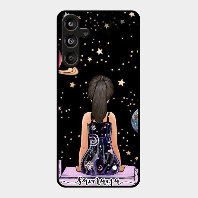 Girl In Universe Customised Glossy Metal Case Cover For Samsung Galaxy M55 5G