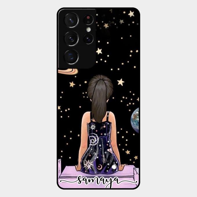 Girl In Universe Customised Glossy Metal Case Cover For Samsung Galaxy S21 Ultra