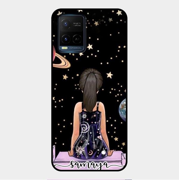 Girl In Universe Customised Glossy Metal Case Cover For Vivo Y21E