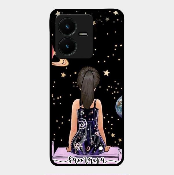 Girl In Universe Customised Glossy Metal Case Cover For Vivo Y22