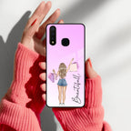 Girl With Bag Customize Name Glass Case For Vivo - ShopOnCliQ