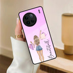 Girl With Bag Customize Name Glass Case For Vivo - ShopOnCliQ