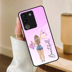 Girl With Bag Customize Name Glass Case For Vivo - ShopOnCliQ