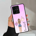 Girl With Bag Customize Name Glass Case For Vivo - ShopOnCliQ