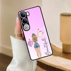 Girl With Bag Customize Name Glass Case For Vivo - ShopOnCliQ