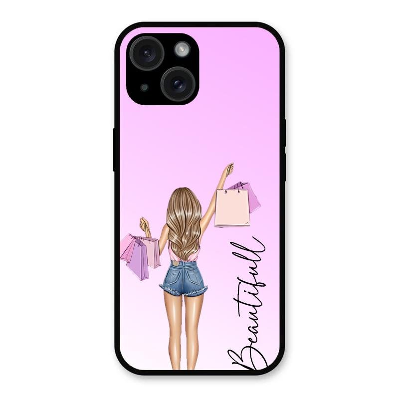 Girl With Bag Glass Case Cover For iPhone 15 Plus