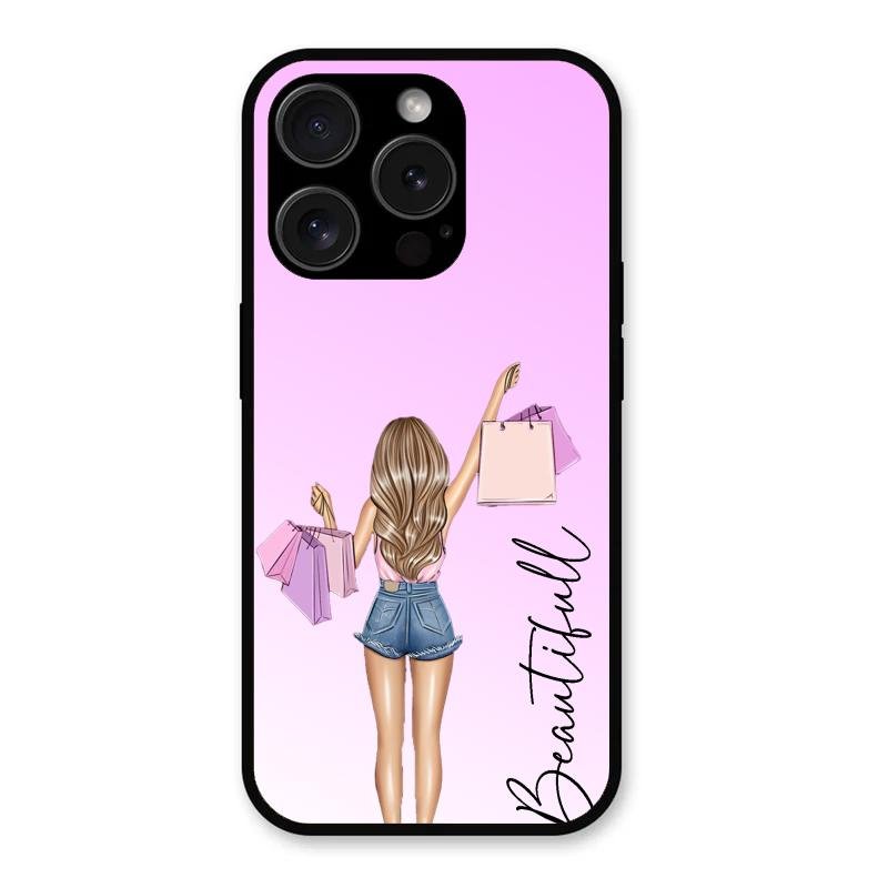 Girl With Bag Glass Case Cover For iPhone 15 Pro Max