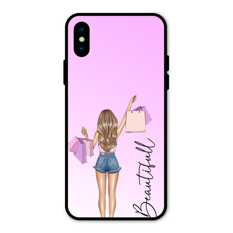 Girl With Bag Glass Case Cover For iPhone XS