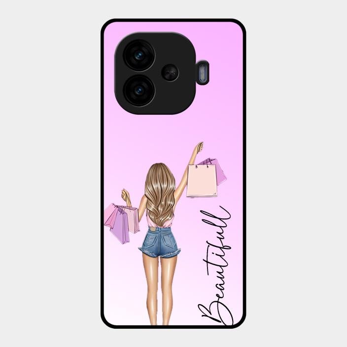 Girl With Bag Glass Case Cover For Iqoo Neo 10R 5G