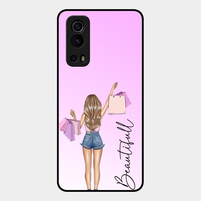 Girl With Bag Glass Case Cover For Iqoo Z3 5G