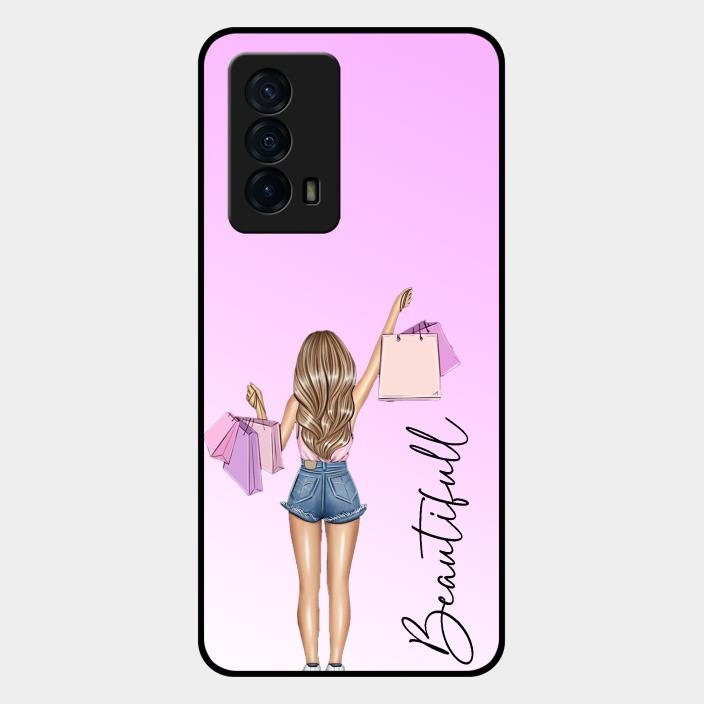 Girl With Bag Glass Case Cover For Iqoo Z5 5G