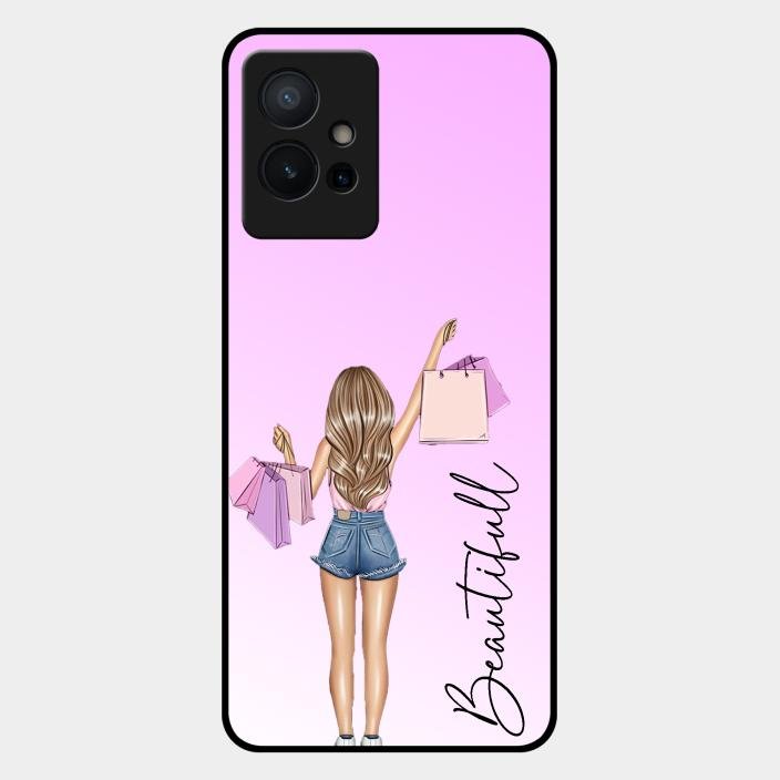 Girl With Bag Glass Case Cover For Iqoo Z6 5G