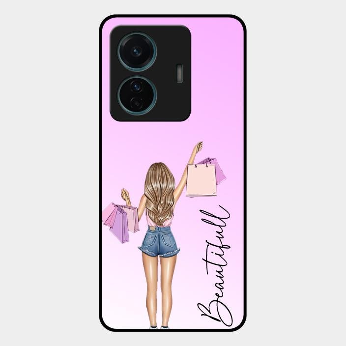 Girl With Bag Glass Case Cover For Iqoo Z6 Pro 5G