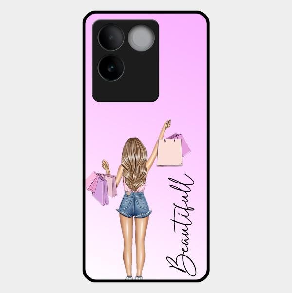 Girl With Bag Glass Case Cover For Iqoo Z7 Pro 5G
