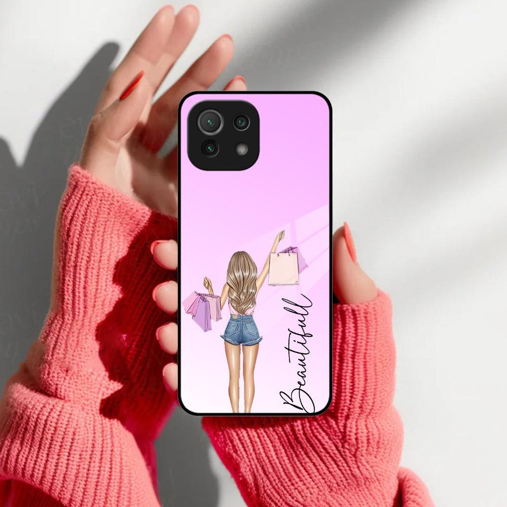 Girl With Bag Customize Name Glass Case For Redmi/Xiaomi - ShopOnCliQ