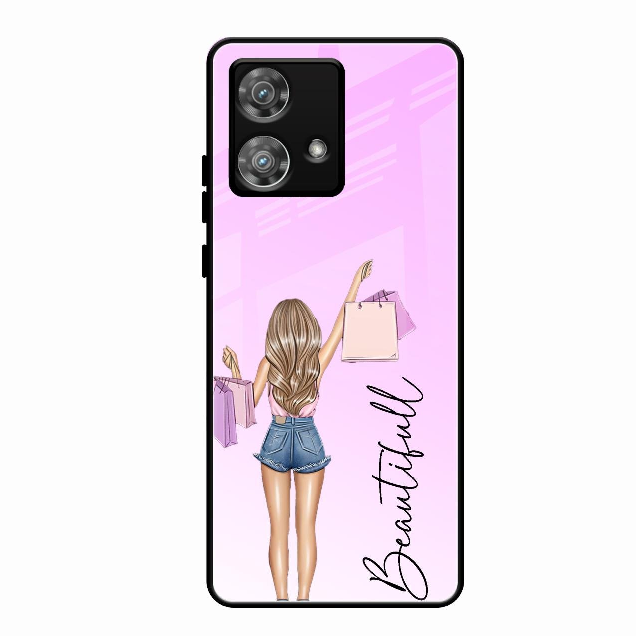 Girl With Bag Glass Case Cover For Motorola Edge 40 5G