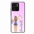 Girl With Bag Glass Case Cover For Motorola Edge 40
