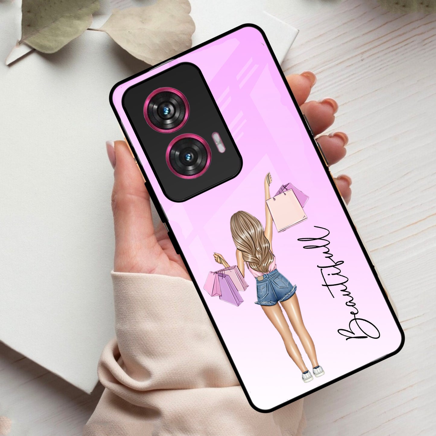 Girl With Bag Glass Case Cover For iPhone - ShopOnCliQ