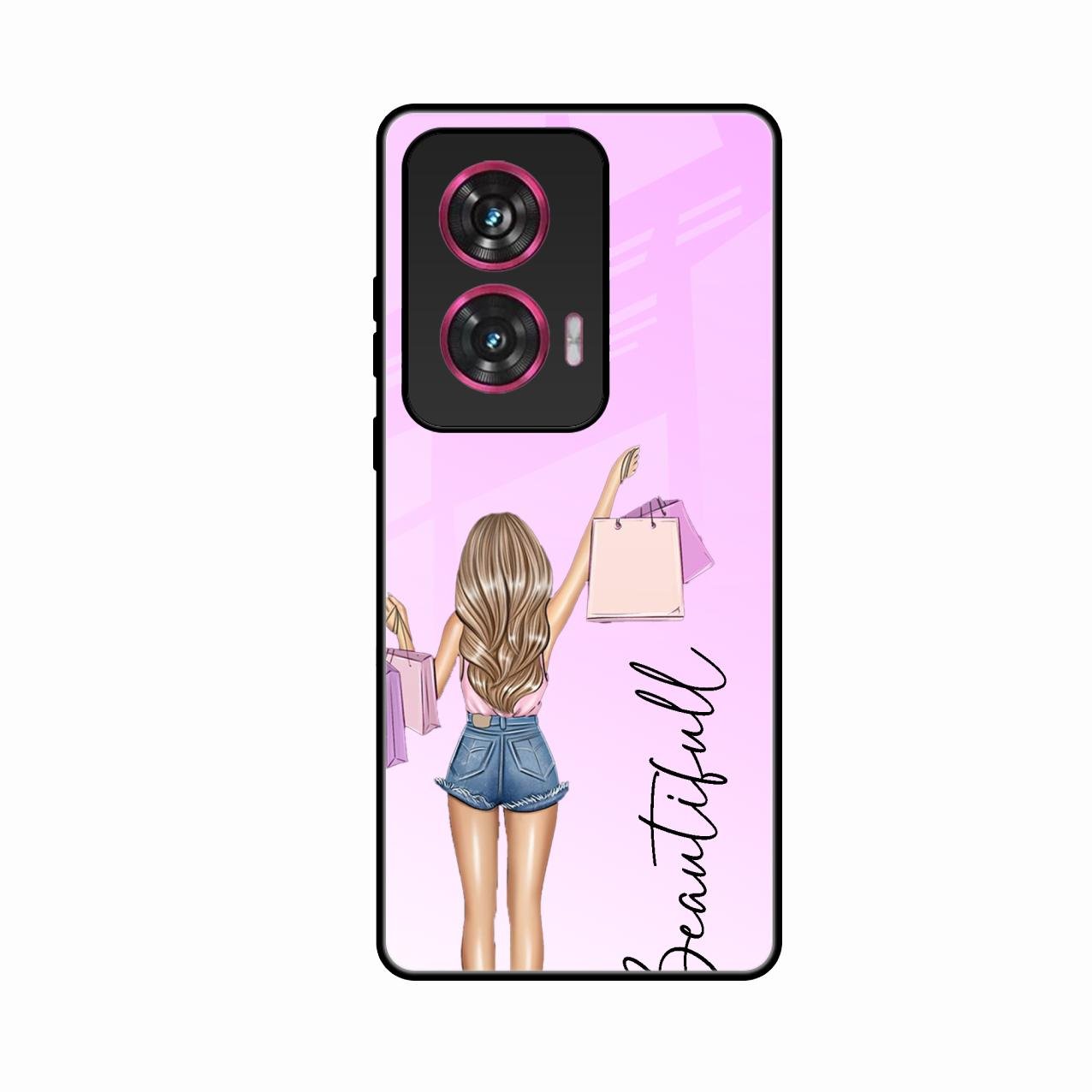 Girl With Bag Glass Case Cover For Motorola G85 5G