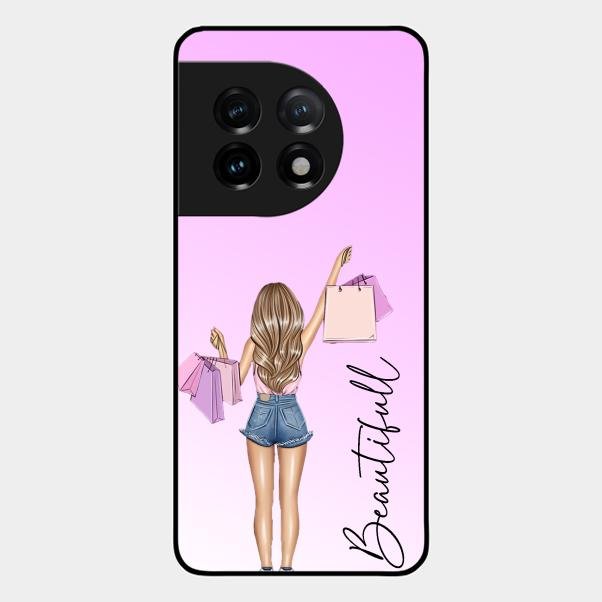 Girl With Bag Glass Case Cover For Oneplus 11 5G
