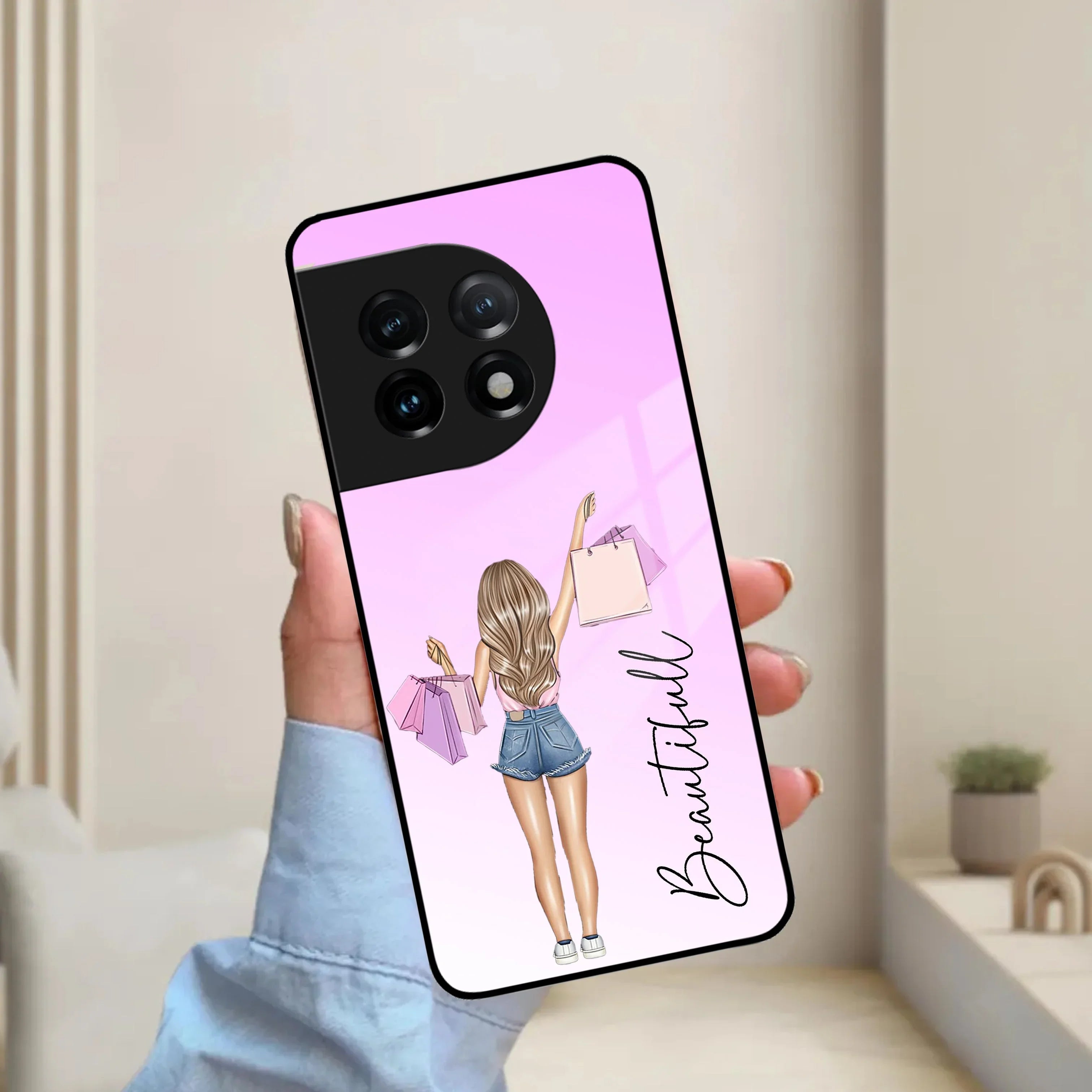 Girl With Bag Glass Case Cover For OnePlus - ShopOnCliQ