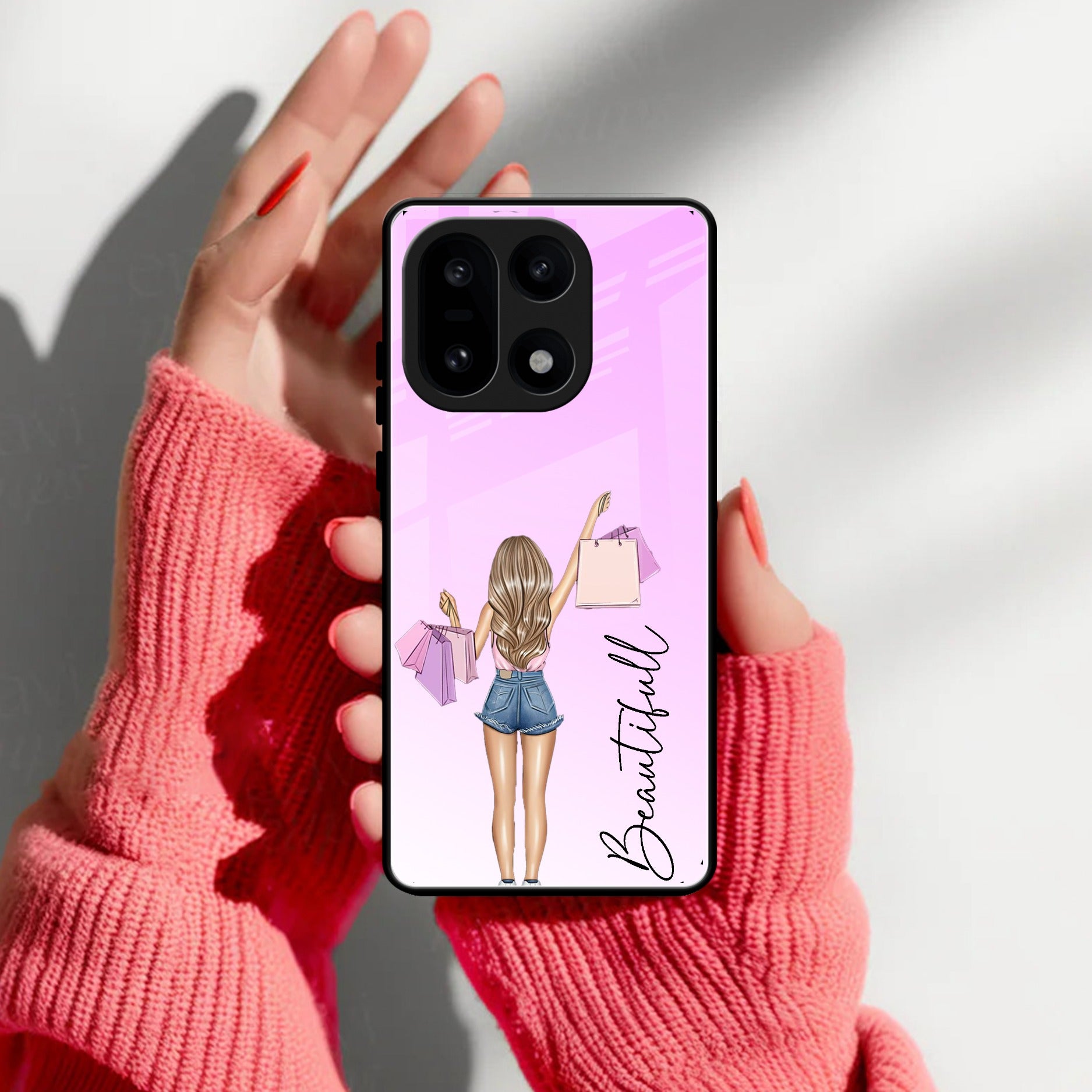 Girl With Bag Glass Case Cover For OnePlus 15 5G