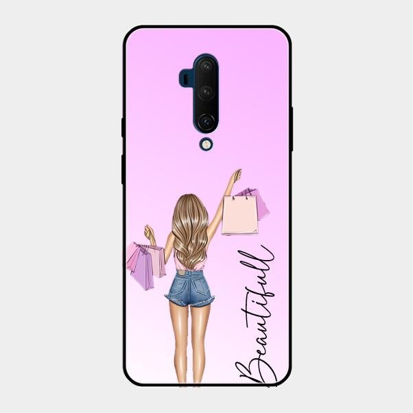 Girl With Bag Glass Case Cover For Oneplus 7T Pro