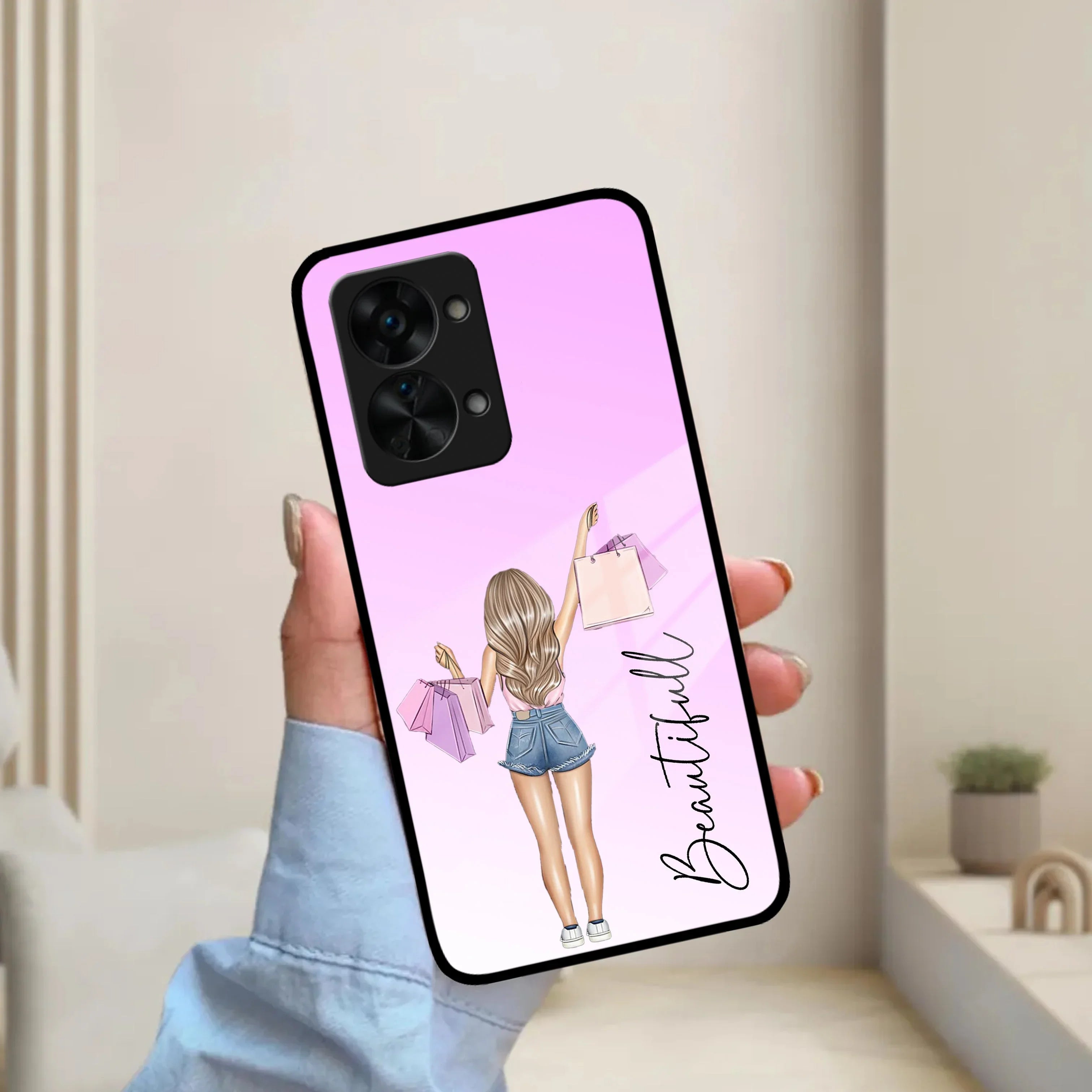 Girl With Bag Glass Case Cover For OnePlus - ShopOnCliQ
