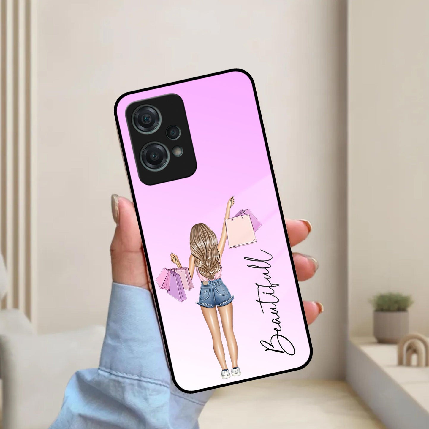 Girl With Bag Glass Case Cover For OnePlus