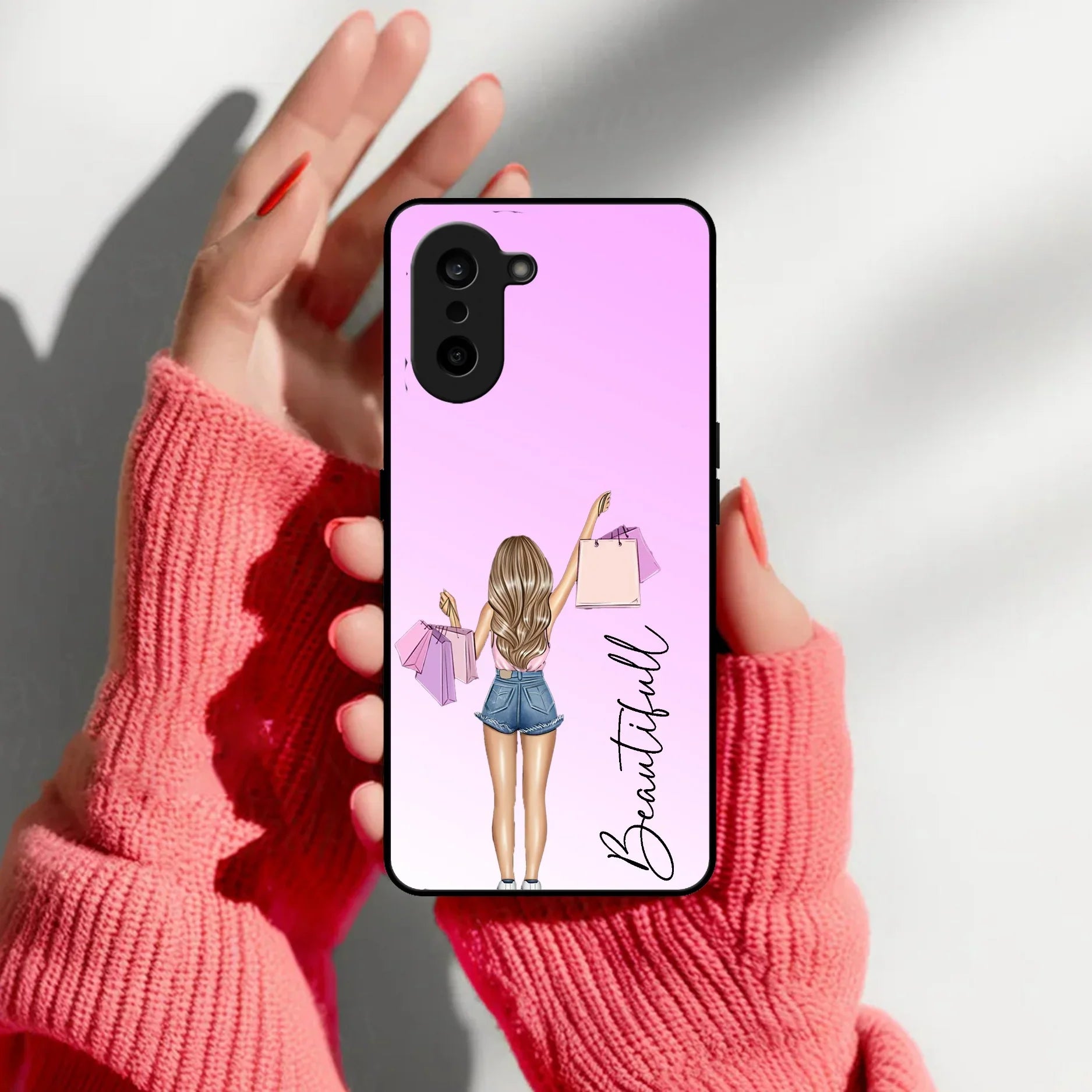 Girl With Bag Glass Case Cover For OnePlus - ShopOnCliQ
