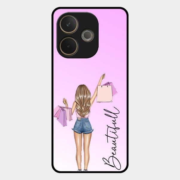 Girl With Bag Glass Case Cover For Oppo A5 Pro 5G