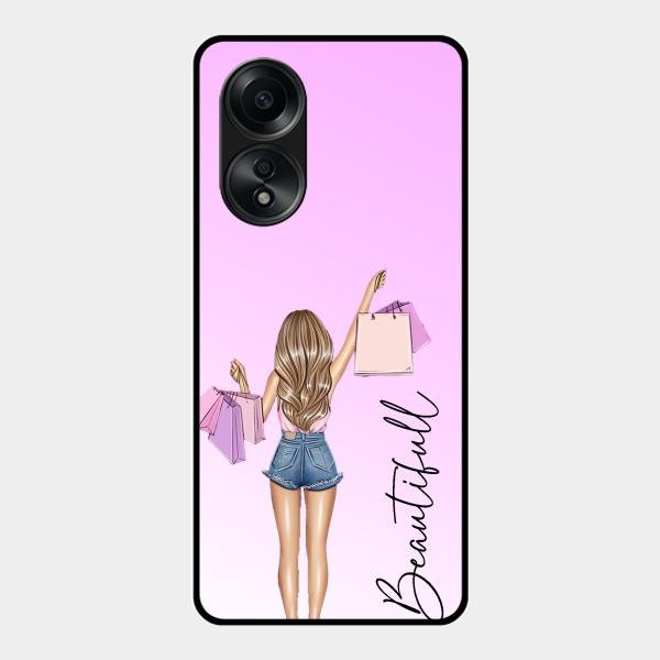 Girl With Bag Glass Case Cover For Oppo A58