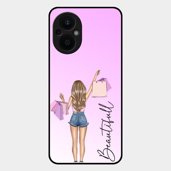 Girl With Bag Glass Case Cover For Oppo F21S Pro 5G