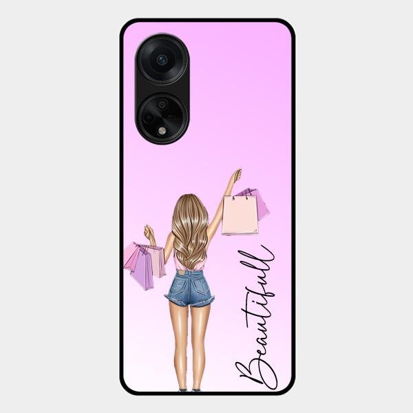 Girl With Bag Glass Case Cover For Oppo F23 5G