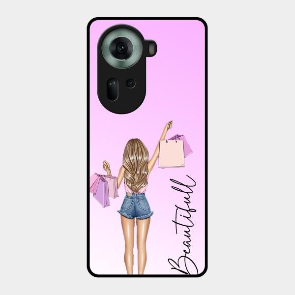 Girl With Bag Glass Case Cover For Oppo Reno 11 5G