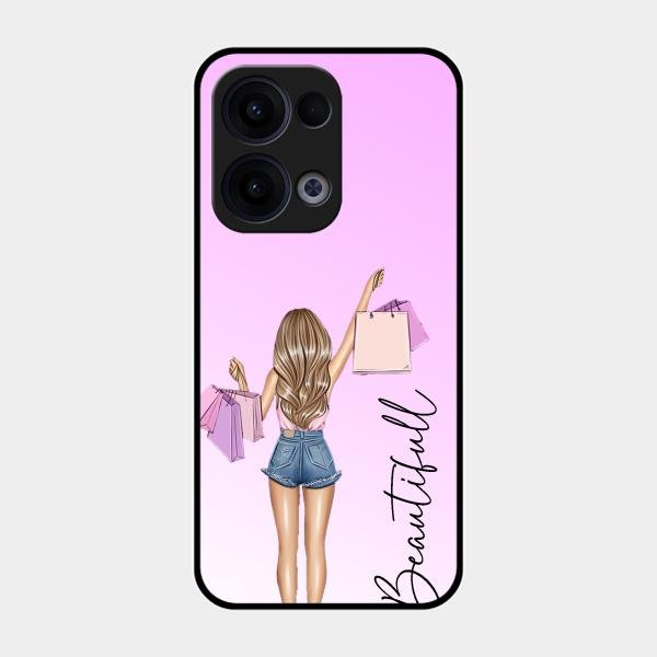 Girl With Bag Glass Case Cover For Oppo Reno 13 5G