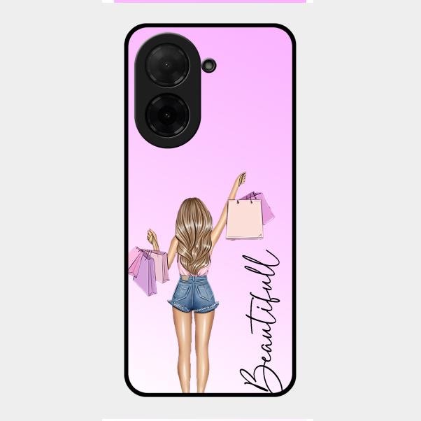 Girl With Bag Glass Case Cover For Poco C71
