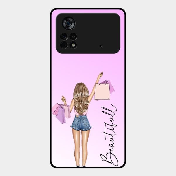 Girl With Bag Glass Case Cover For Poco X4 Pro 5G