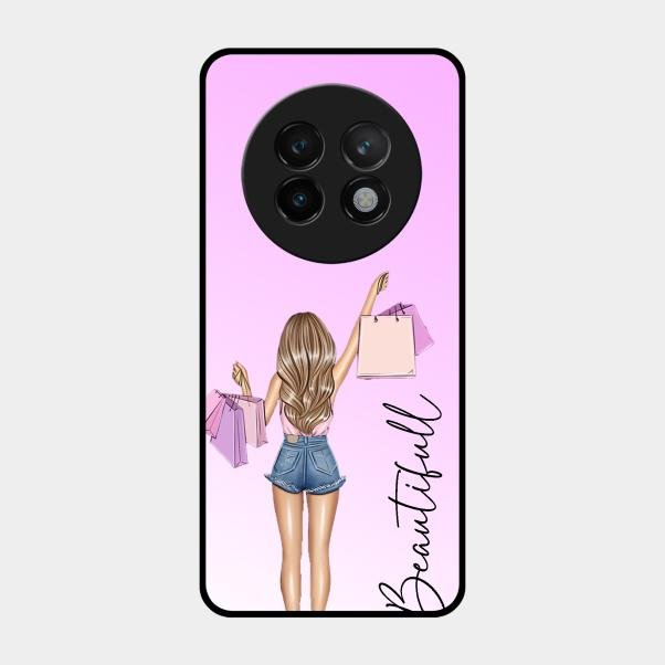Girl With Bag Glass Case Cover For Realme 13 Plus 5G