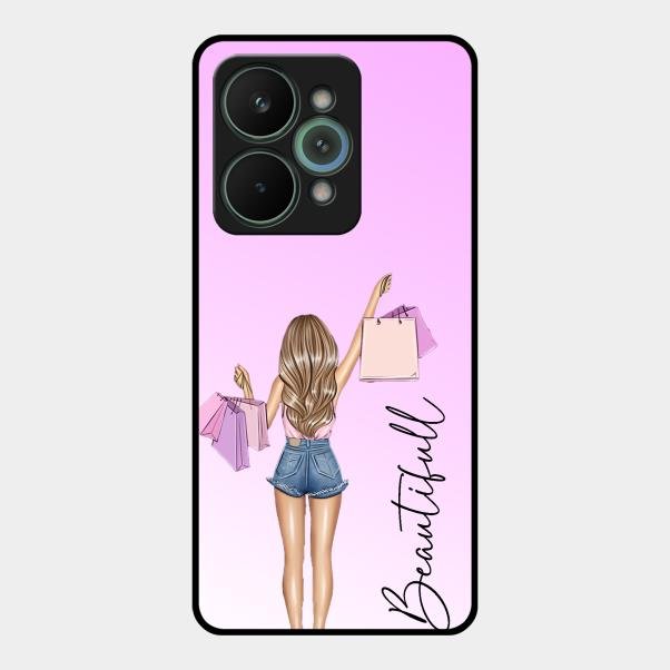 Girl With Bag Glass Case Cover For Realme 15 Pro 5G