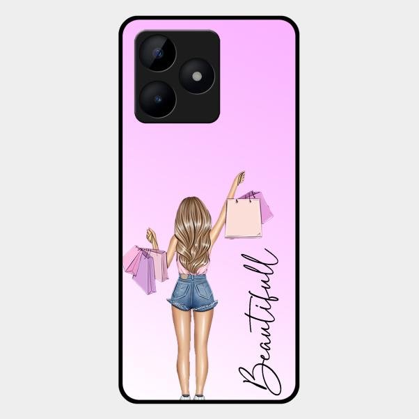 Girl With Bag Glass Case Cover For Realme C53