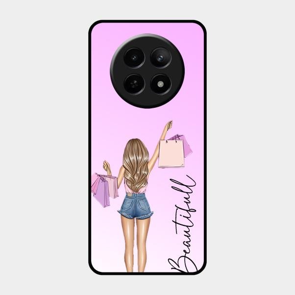 Girl With Bag Glass Case Cover For Realme C65 5G