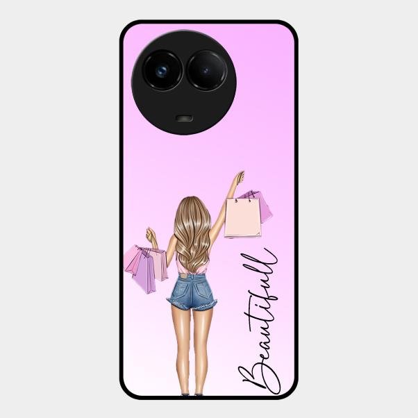 Girl With Bag Glass Case Cover For Realme C67 5G
