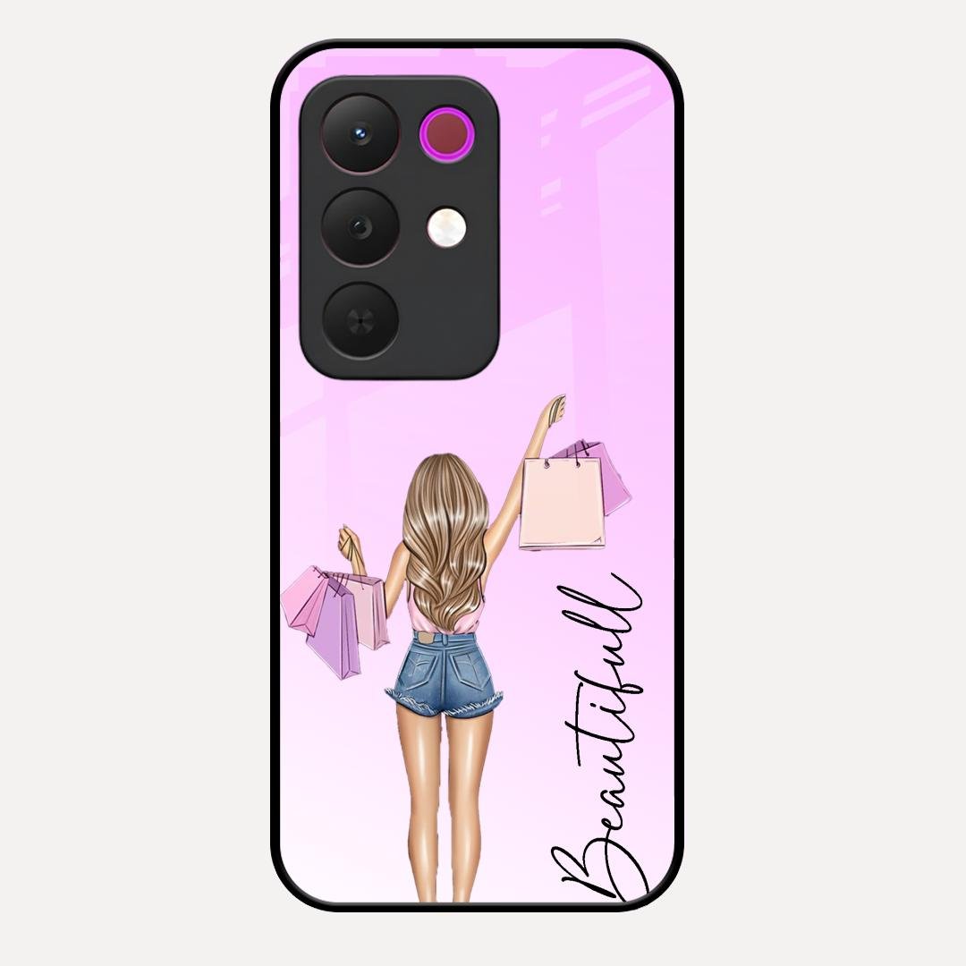 Girl With Bag Glass Case Cover For Realme C85 5G