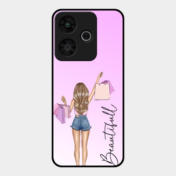 Girl With Bag Glass Case Cover For Redmi 13 5G