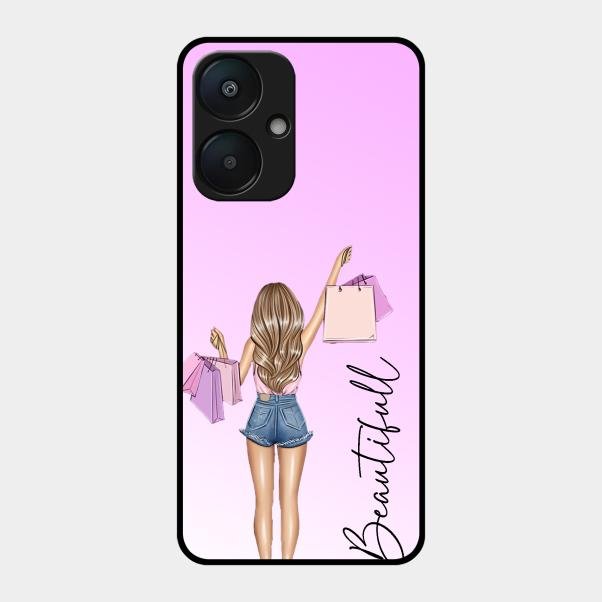 Girl With Bag Glass Case Cover For Redmi 13C 5G
