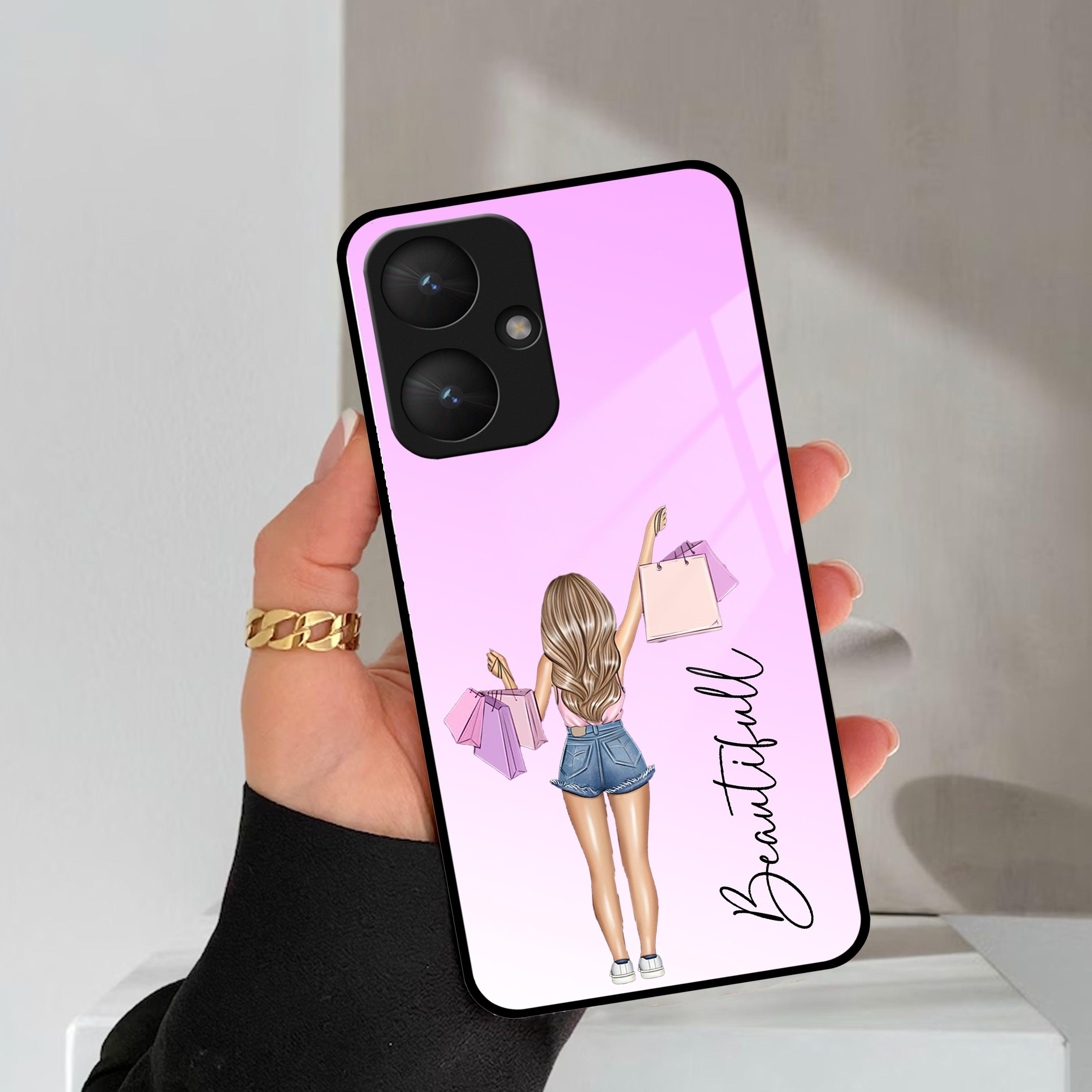 Girl With Bag Customize Name Glass Case For Redmi/Xiaomi - ShopOnCliQ