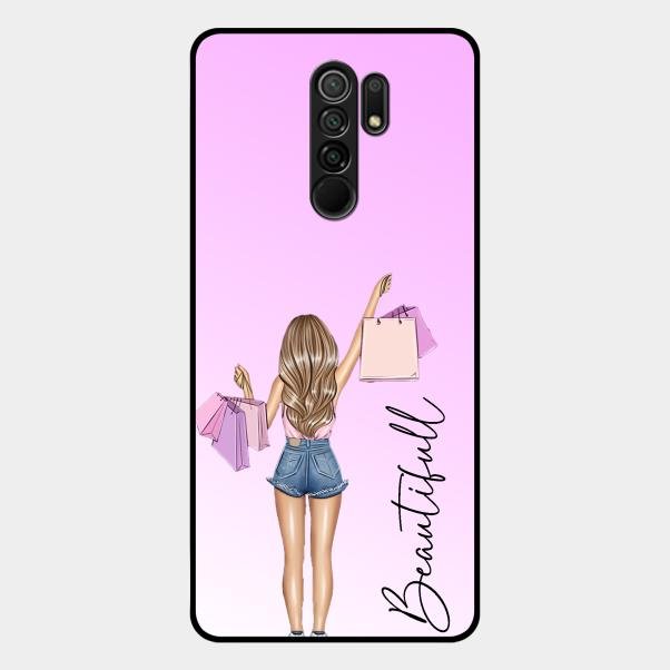 Girl With Bag Glass Case Cover For Redmi 9 Prime